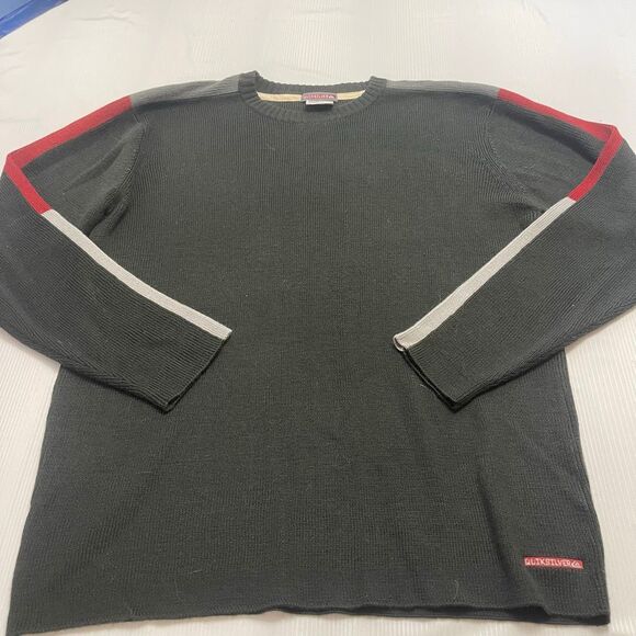 Quiksilver Dark Grey Y2k VTG Knit 90s Sweater Size XL - Picture 1 of 7